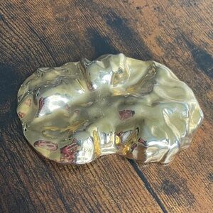 vintage 1980s gold tone belt buckle Charmant of Beverly Hills brutalist